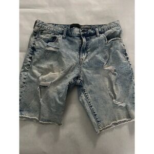Aeropostale Distressed Denim Short Jean Cut Off  Mens Size‎ 34 Acid Wash light